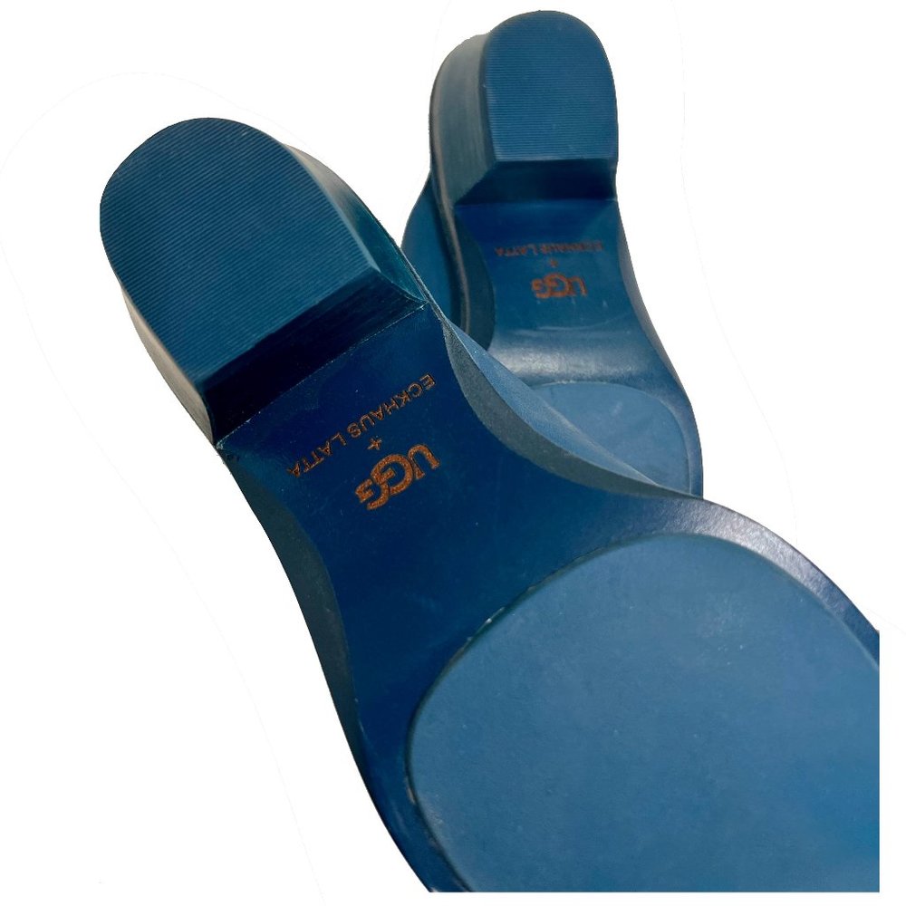 UGG + Eckhaus Latta Block Heel Cowboy Mule in Moroccan Blue 6 - Picture 14 of 16
